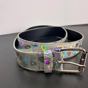 Retro Y2K‎ Holographic Hearts Belt Size L waist 35-38 in